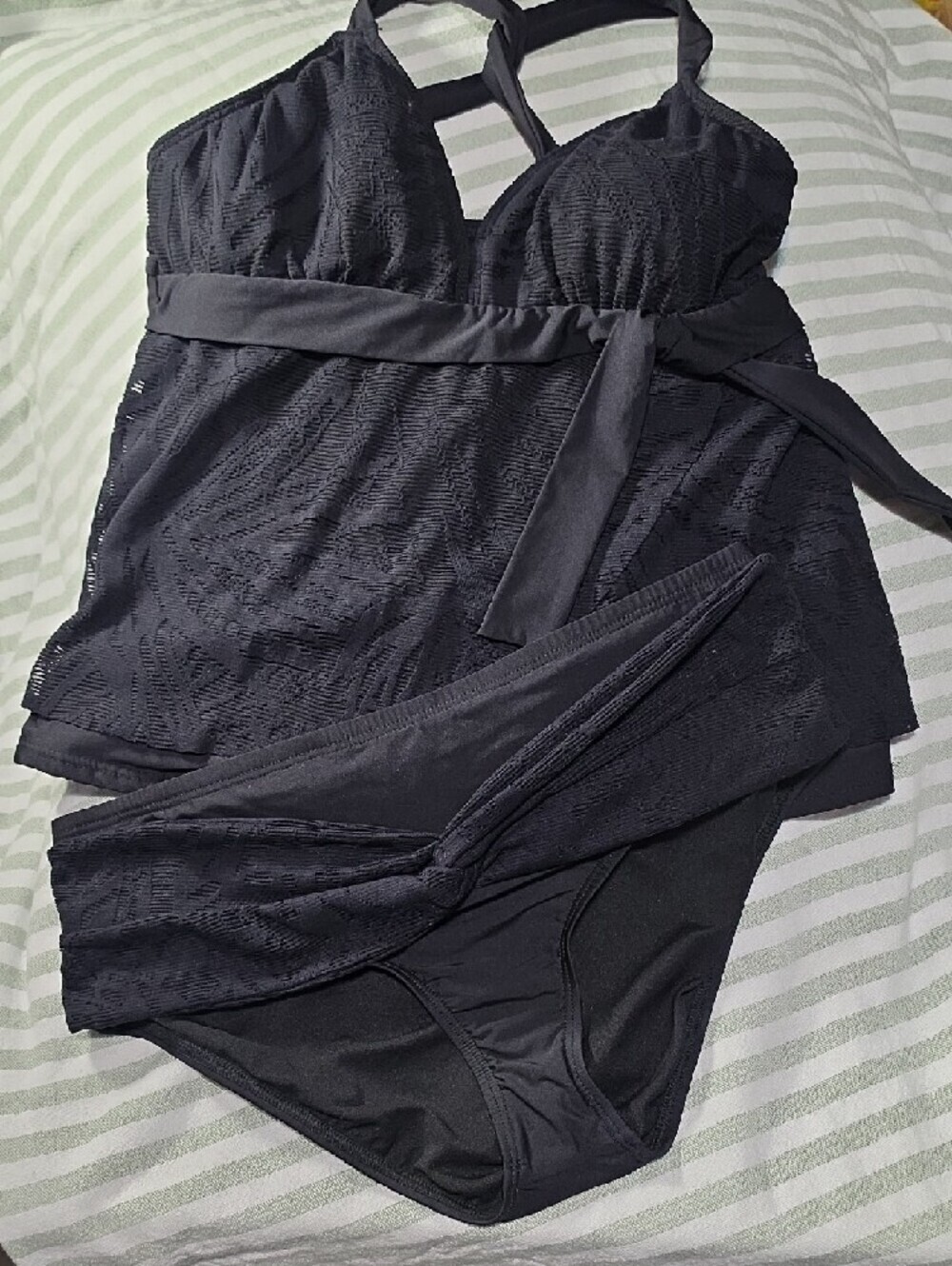 Alex Marie Black Tankini Set Size 8 Top, Size 10 Bottoms - Picture 6 of 10